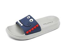 ChayChax Pantoufles de Bain Enfants Léger Maison Pantoufles Antidérapant Sandales de Piscine Plage pour Garcon Filles,Bleu Foncé,24/25 EU=Fabricant 25