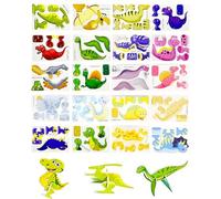 CHBCD Lot de 50 Puzzles d'animaux Dinosaures de Dessin animé, Puzzles 3D, de Dessins animés 3D pour Enfants, Mini pour Enfants