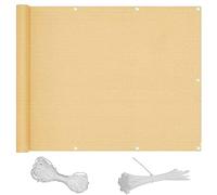 CHBIN Brise-Vue pour Balcon Couverture 0.7x7m Paravent Couverture Paravent de Balcon Protection UV et Vent Protection Visuelle avec Oeillets et Cordons pour en Jardin Decking Plein Air, Couleur Crème