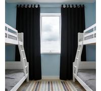 CHBIN Rideaux Thermique 100 x 190 cm Phonique Anti Bruit, Thermiques Anti Chaleur Occultant Draperies à Oeillets 1 Pièces pour Chambre Salle à Manger Baie Vitrée, Noir