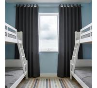 CHBIN Rideaux Thermique 80 x 180 cm Phonique Anti Bruit, Thermiques Anti Chaleur Occultant Draperies à Oeillets 1 Pièces pour Chambre Salle à Manger Baie Vitrée, Gris Foncé