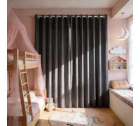 CHBIN Tenture Opaque à Oeillets 100 x 125 cm Anti Bruit, Opaque, Bloquer, Anti-UV, Separation, Anti Froid Rideau Chaleu Lot de 1 pour Chambre Salle à Manger Baie Vitrée, Gris Foncé