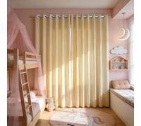 CHBIN Tenture Opaque à Oeillets 104 x 195 cm Anti Bruit, Opaque, Bloquer, Anti-UV, Separation, Anti Froid Rideau Chaleu Lot de 1 pour Chambre Salle à Manger Baie Vitrée, Couleur Crème