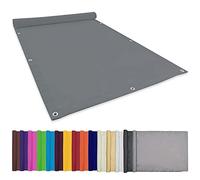 CHBIN Voile d'Ombrage Toile 4x6M Imperméable Une Protection des Rayons Balcon Protection visuelle Écran de Balcon avec Oeillets, Cordons pour Jardin Terrasse Balcon Camping, Gris Clair, 22073