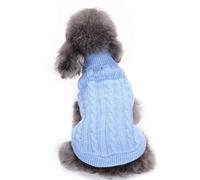 CHBORCHICEN Pull en tricot pour petit chien ou chat - Vêtement d'hiver pour chien - XXL - Bleu clair