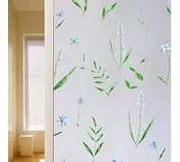 Chbrket Stickers Fenetre Film Vitre Anti Regard Film De Fenêtre pour Decoration Salle De Bain Maison Bureau Cuisine l'herbe Verte 40X200CM