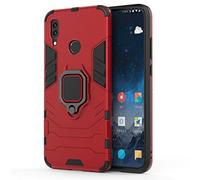 CHcase Coque Huawei P Smart 2019, 2 en 1 Armour Style Robuste Hybrides Double Couche Armure Defender TPU + PC Case Cover avec Support Magnétique Car Mount pour Huawei P Smart 2019 -Red