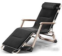 CHCHC Chaise Longue d'extérieur, Dossier de lit de Sieste de Bureau Chaise de Loisirs Chaise de Plage Chaise Longue Pliante Confortable portative de déjeuner Meubles(Black)
