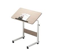 CHCHC Table D'appoint for Ordinateur Portable,Roue Universelle Mobile Table Bout Canapé Table Basse for Chambre À Coucher Salon Espace Limité(Light Color)