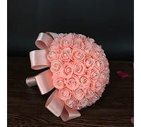 CHCWR 1/2/4/6 PCS 10 Pouces Bouquets de Fleurs de Mariage pour mariée Fake Rose Bouquets Arrangements Floraux avec Diamant et Rubans Mous pour décorations de Mariage