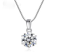 CHCWR 1 carat Collier de pendentif réel de Moisanite pour femmes 100% de bijoux de mariée de mariage à 100%