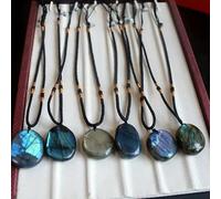 CHCWR 10pcs Natural Labradorite Quartz Crystal Tumble Stone Pendant