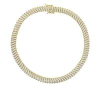 CHCWR 14 carats d'or sur 925 Silver Opulent 10 mm entièrement ensemble Diamant Moisanite Tennis Collier, Collier de chaîne de tennis Moisanite ， Une déclaration de luxe et d'élégance pour les