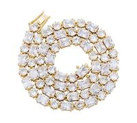 CHCWR 14 carats d'or sur 925 Silver Round Cut Radiant Radiant Cut Mossanite Bijoux, Collier de tennis hip-hop en cristal rose, une fusion d'élégance et de modernité