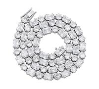 CHCWR 14 carats d'or sur 925 Silver Round Cut Radiant Radiant Cut Mossanite Bijoux, Collier de tennis hip-hop en cristal rose, une fusion d'élégance et de modernité