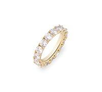 CHCWR 14K Gold Densily Ret Moisanite Anneau, bague à une seule rangée Round 4 mm, un jeton simpliste mais élégant pour des moments mémorables, la fête des pères pour papa
