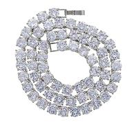 CHCWR 14K Gold Over S925 Collier de tennis Moisanite 8 mm, bijoux de style hip-hop élégant, accessoire unisexe éblouissant pour les amateurs de mode, cadeaux papa