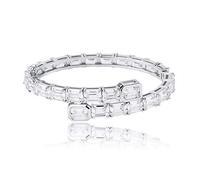 CHCWR 14K Gold Over S925 Emerald Cut Mossanite Bijoux, bracelet de tennis de style hip-hop, Brillance classique rencontre une touche contemporaine, des cadeaux de la fête des pères pour papa