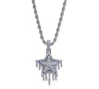 CHCWR 14K Gold Over S925 Pendentif étoile à cinq points, collier de densément Moisanite, un choix stellaire pour célébrer les réalisations ou les anniversaires, la fête des pères de sa fille
