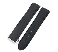 CHCWR 18 mm 19 mm 20 mm 21 mm 22 mm Bands de montre en silicone en caoutchouc pour sangle Bleu Black Orange/Orange White Line / 19 mm