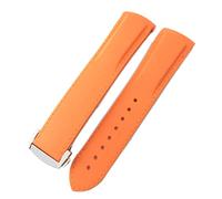 CHCWR 18 mm 19 mm 20 mm 21 mm 22 mm Bands de montre en silicone en caoutchouc pour sangle Bleu Black Orange/Orange White Line / 19 mm