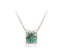 CHCWR 1CT Collier pendentif Moisanite pour femmes Bijoux de mariage de couleur rose