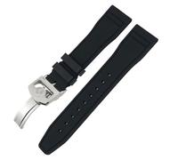 CHCWR 20 mm 21 mm 22 mm fluorobber de garde, pour IWC IW3881 IW3777 Mise à jour du déplacement des cindages, 22mm Black buckle