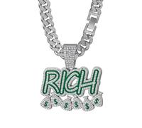 CHCWR 2025 Nouveau collier Men's Rich Pendant Alphabet Alphabet Diamond Collier Collier Collier Gol