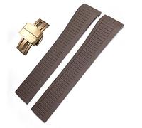 CHCWR 21 mm Colorful Fluoror Rubber Watchbands pour Patek 5164A 5167A Aquanaut Philippe Series Butterfly Boucle Silicone Watch pour homme et femme