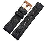 CHCWR 22 mm 24 mm 26 mm 28 mm 30 mm Bande de montre en cuir authentique pour diesel DZ7259 DZ7256 DZ7265 STRAPE DE MONTRE (couleur: noir blanc, taille: 28 mm)