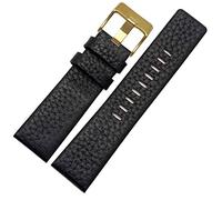 CHCWR 22 mm 24 mm 26 mm 28 mm 30 mm Bande de montre en cuir authentique pour diesel DZ7259 DZ7256 DZ7265 STRAPE DE MONTRE (couleur: or rose blanche, taille: fermoir noir noir)
