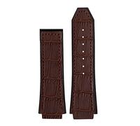 CHCWR 25 * 7 mm Bandle de montre en cuir en cuir de vache pour Classic Fusion Univers Big Bang Series Men Belt Watch Band Butterfly Buckl (Couleur: Black Black Buckle, Taille: 26-19mm)