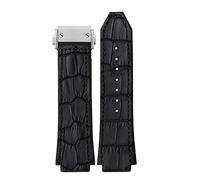 CHCWR 25 * 7 mm Vraie Cow Leather Rubber Watch Band pour Classic Fusion Universe Big Bang Series Men Belt Watch Band Butterfly Buckl