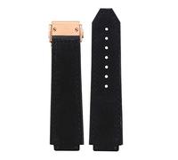 CHCWR 25 * 7 mm Vraie Cow Leather Rubber Watch Band pour Classic Fusion Universe Big Bang Series Men Belt Watch Band Butterfly Buckl