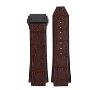 CHCWR 25 * 7 mm Vraie Cow Leather Rubber Watch Band pour Classic Fusion Universe Big Bang Series Men Belt Watch Band Butterfly Buckl