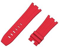 CHCWR 28 mm Nature Nature Fluorine Rubber Silicone Watchband Watch Band pour STRAP AP pour Audumars et Piguet Belt15703 15710 15706 (Couleur: sangle blanche, taille: 28 mm sans boucle)