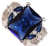 CHCWR 925 Argent Énorme Naturel 4Ct Tanzanite Bague De Mariée Mariage Fiançailles Taille 6-10