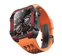 CHCWR Band de montre en caoutchouc Célette en fibre de carbone , pour SE / 4/5/6/7/8/9 série 44/45 mm de watch mod kit accessoires avec outil de bande