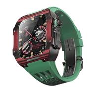 CHCWR Band de montre en caoutchouc Célette en fibre de carbone , pour SE / 4/5/6/7/8/9 série 44/45 mm de watch mod kit accessoires avec outil de bande