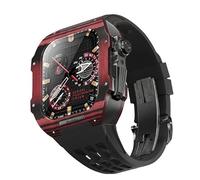CHCWR Band de montre en caoutchouc Célette en fibre de carbone , pour SE / 4/5/6/7/8/9 série 44/45 mm de watch mod kit accessoires avec outil de bande