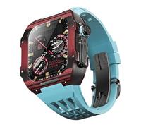 CHCWR Band de montre en caoutchouc Célette en fibre de carbone , pour SE / 4/5/6/7/8/9 série 44/45 mm de watch mod kit accessoires avec outil de bande
