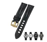 CHCWR Band de montre en cuir authentique 20 mm 21 mm ajustement pour Omega Seamaster 300 Aqua Terra Speedmaster Pin fermoir Black Strap