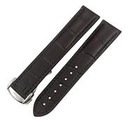 CHCWR Band de montre en cuir authentique 20 mm 22 mm 18 mm 19 mm 21 mm pour Omega Seamaster AT150 Diver 300 de Ville Cowhide Alligator Watch Strap (Couleur: Brown White, Taille: 21 mm pour OMG)