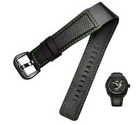 CHCWR Band de montre en cuir de cube à vache pour Dietrich OTC-AO1 STRAP STRAP Noir 24 mm Bracelet Stomates Cowhide Black Wrist Wrists (Couleur: Black jaune noir, taille: 24 mm)