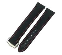 CHCWR Band de montre en nylon 19 mm 20 mm 21 mm pour Omega Seamaster Diver 300 AT150 Planet Ocean EXT EN TEMBORD BLEU BLEAT WORD STRAP (Couleur: Black Orange, Taille: 19 mm)