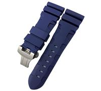 CHCWR Bande de montre en caoutchouc 22 mm 24 mm 26 mm Slicon de verrouillage de montre en silicone ajustement pour submersible luminor pam vert étanche bleu/pliage bleu / 26 mm