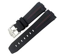 CHCWR Bande de montre en caoutchouc 23 mm 22 mm 24 mm Sangle de montre pour Tudor Heritage Black Bay Bronze Pelagos Black Red Sport Bracelets Bracelets Watchbands (Couleur: Noir, taille: 23 mm)