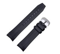 CHCWR Bande de montre en silicone douce de 22 mm pour bracelet de tissu pour T120 SEASTAR T120417A 45,5 mm en caoutchouc Sport Watch Band (Couleur: Blk Blk Buckle, taille: 22 mm)