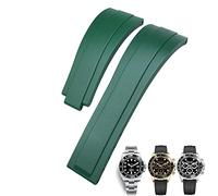 CHCWR Bande de surveillance en caoutchouc de 20 mm 21 mm pour Daytona Submariner GMT Yacht-Master Oysterflex Silicone Bracelettes Boucle de boucle (couleur: fermoir mat, taille: 20 mm)