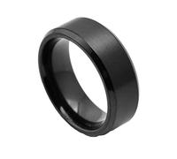 CHCWR Bandes de bague de mariage, acier inoxydable 8 mm bords biseautés anneaux de fiançailles pour lui